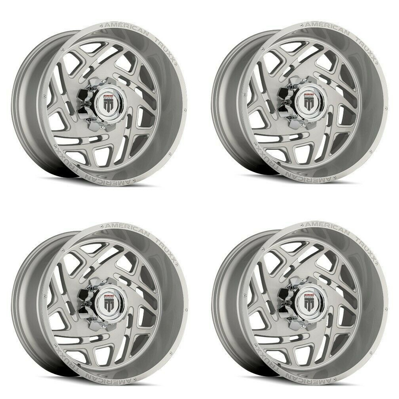Set 4 22" American Truxx Cosmos 22x12 Brushed & Clear Coated 8x170 Wheels -44mm