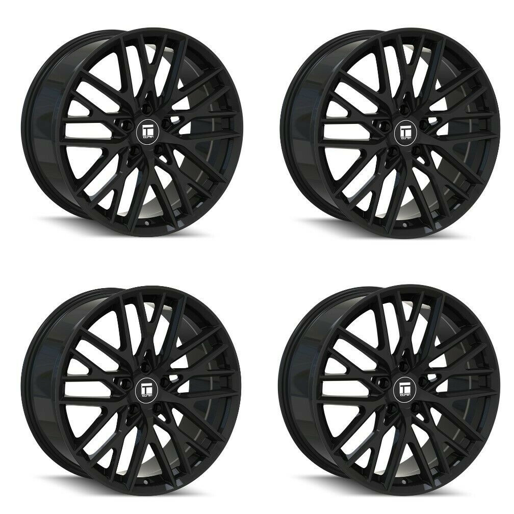 Set 4 20" Touren Tr91 20x9 Gloss Black 5x112 Wheels 35mm Rims