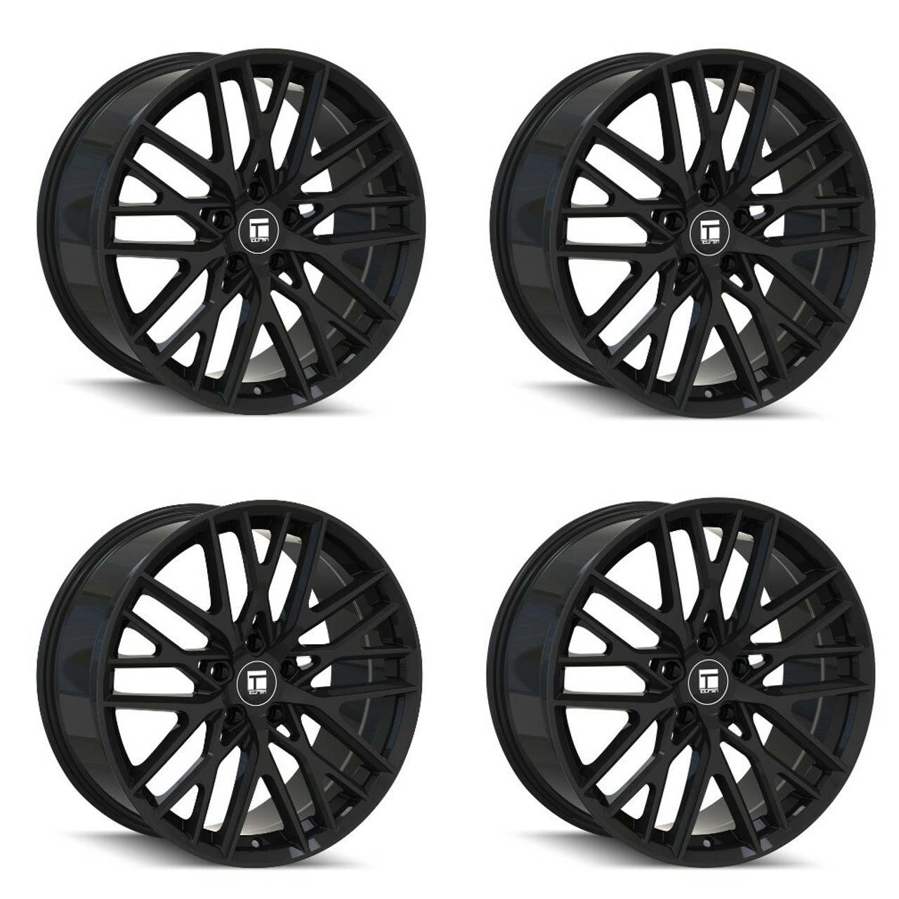 Set 4 19" Touren TR91 19x8.5 Gloss Black 5x4.5 Wheels 35mm Rims