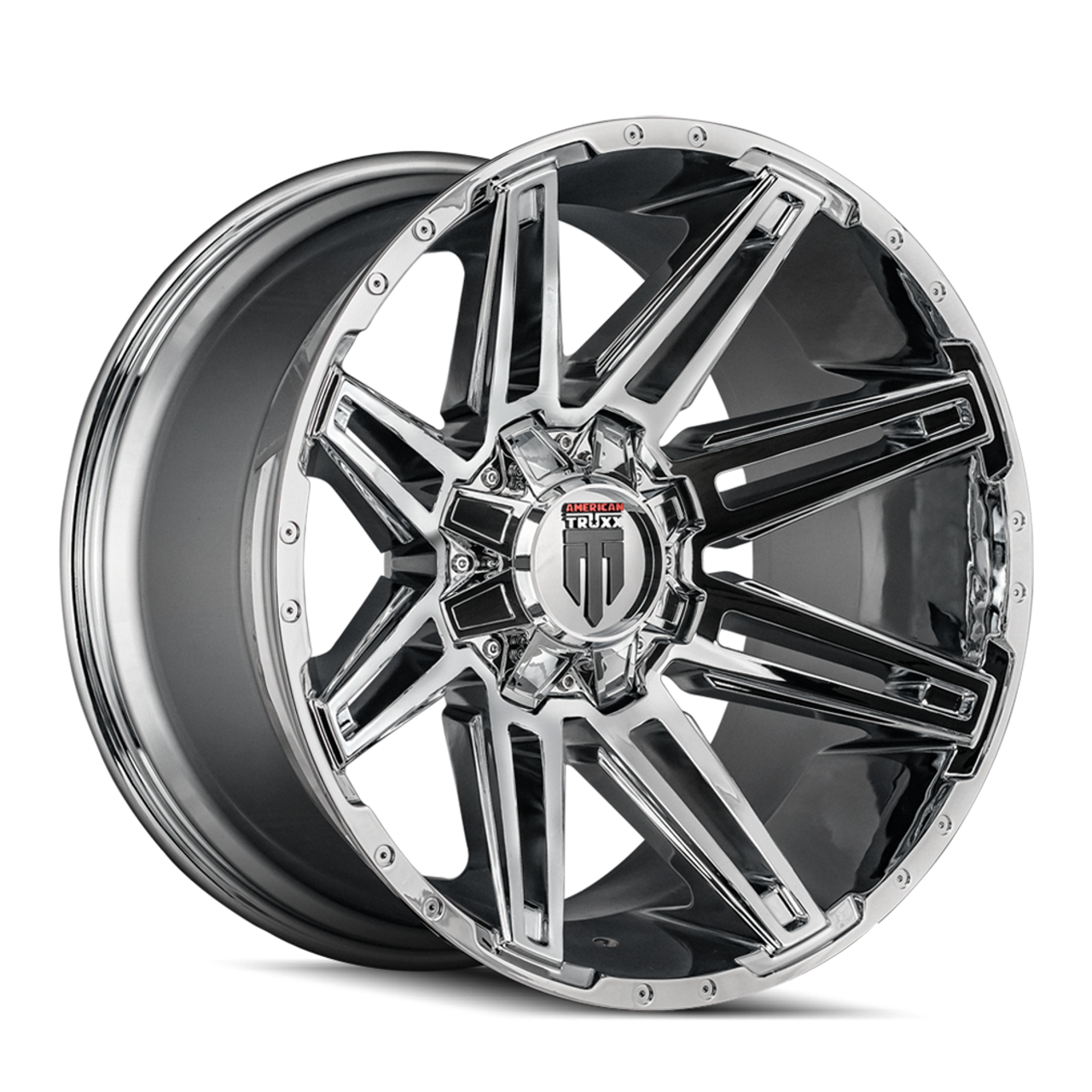 20" American Truxx Boom 20x9 Chrome 6x135 6x5.5 Wheel -12mm Lifted Truck Suv Rim