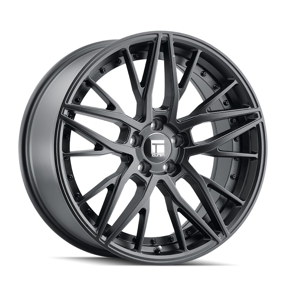 20" Touren TR93 20x9 Satin Black Black Rivet 5x120 Wheel 35mm Rim