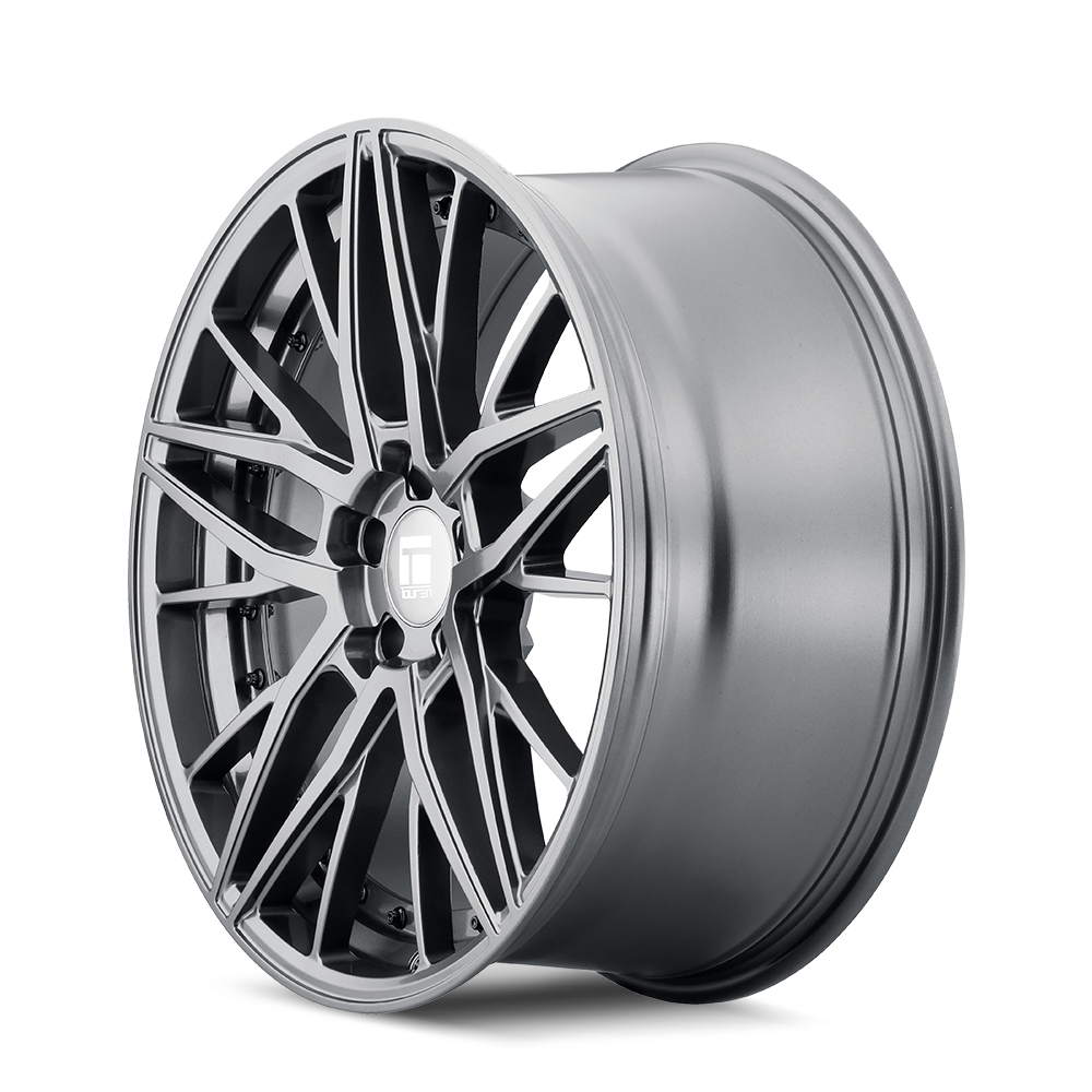 18" Touren TR93 18x8 Gloss Graphite Black Rivet 5x120 Wheel 35mm Rim