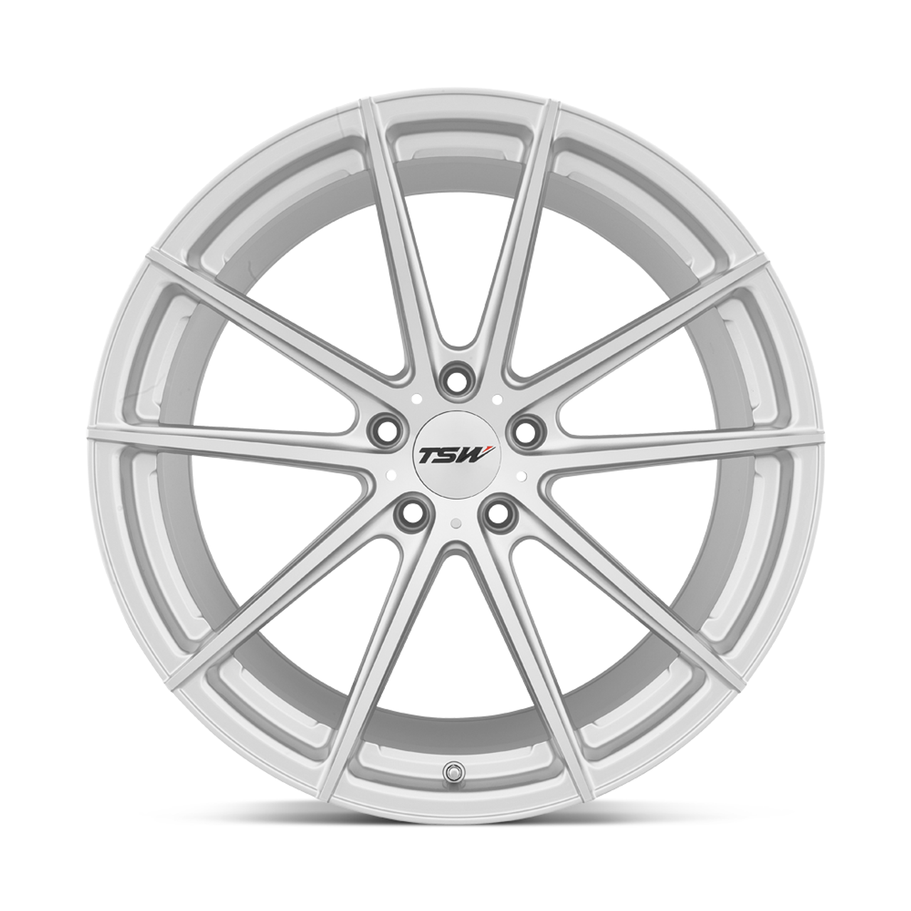 18" TSW Bathurst 18x8 Silver w/ Mirror Cut Face 5x108 Wheel 40mm Rim
