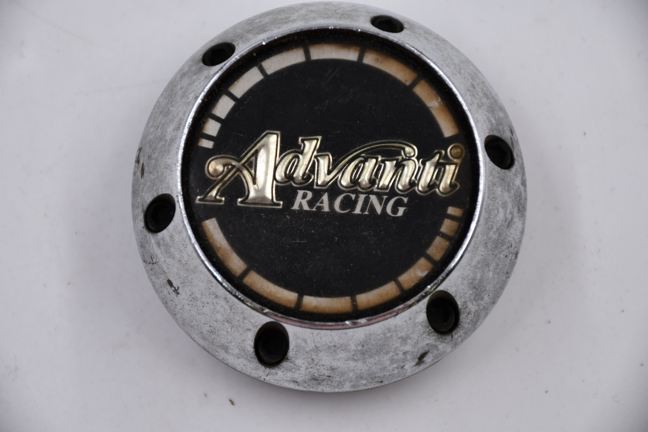 Advanti Racing Chrome sides, Black & Gold Insert Wheel Center Cap Hub Cap ADVRAC1 2.625" Advanti Racing Snap in