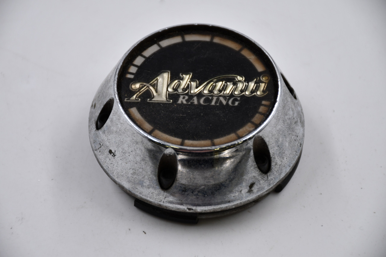 Advanti Racing Chrome sides, Black & Gold Insert Wheel Center Cap Hub Cap ADVRAC1 2.625" Advanti Racing Snap in