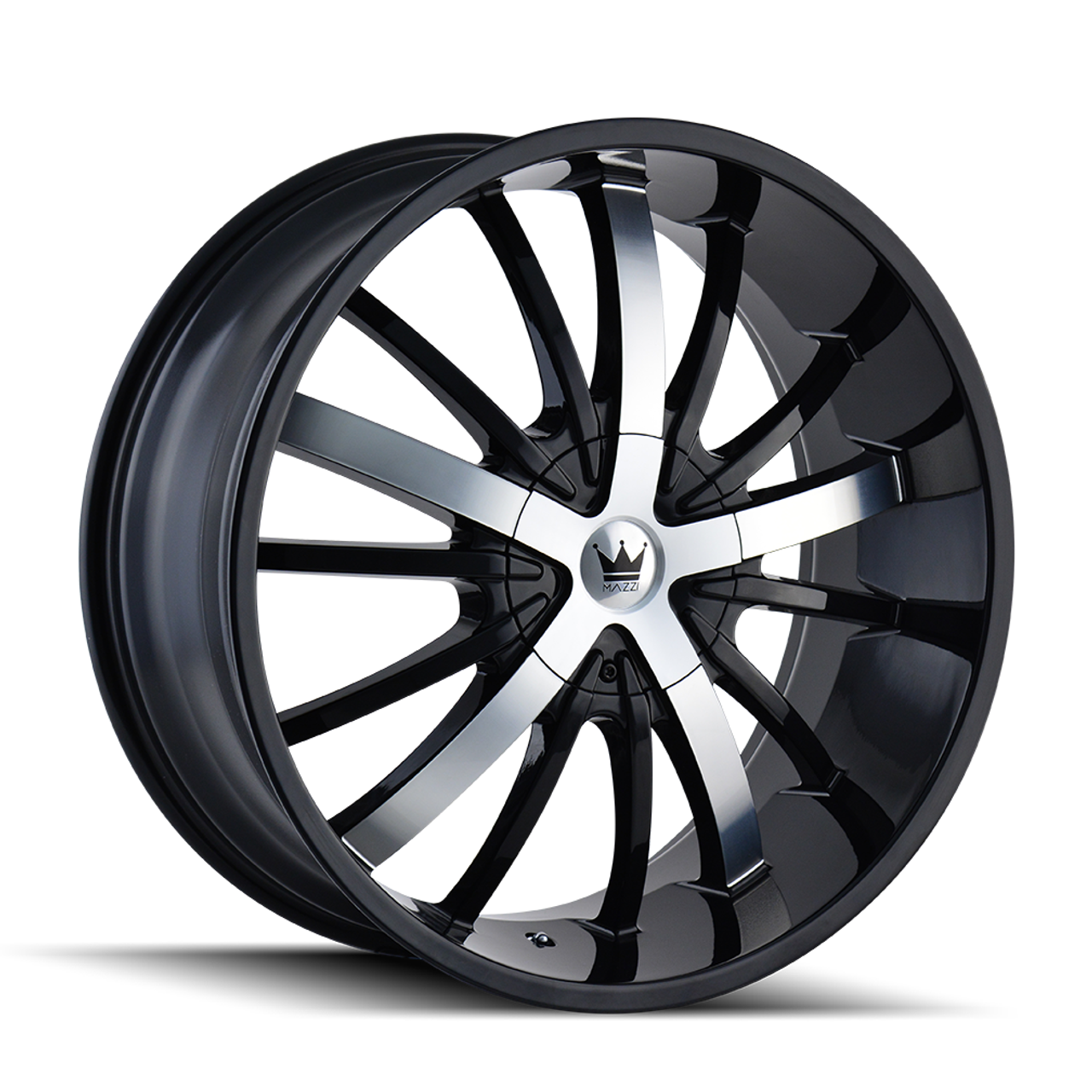 22" Mazzi Essence 22x9.5 Black Machined 5x5 5x5.5 Wheel 18mm For Jeep Dodge Rim