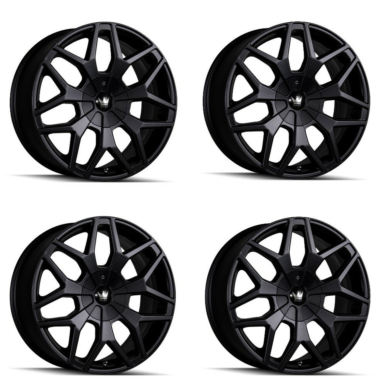 Set 4 20" Mazzi Profile 20x8.5 Matte Black 6x135 6x5.5 Wheels 30mm Rims