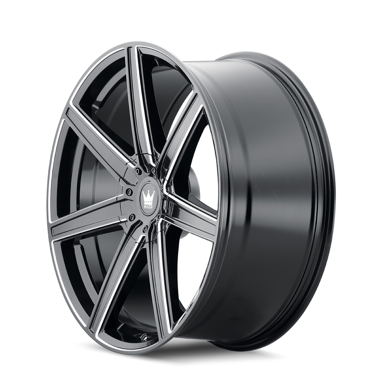 Set 4 20" Mazzi Laguna 20x8.5 Gloss Black Milled 5x112 5x120 Wheels 35mm Rims