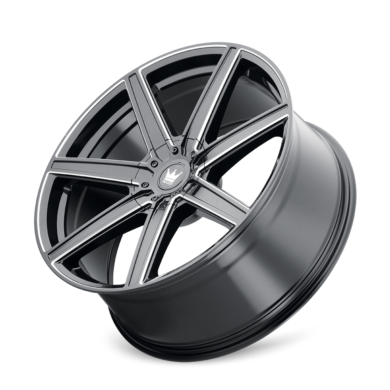 Set 4 20" Mazzi Laguna 20x8.5 Gloss Black Milled 5x112 5x120 Wheels 35mm Rims