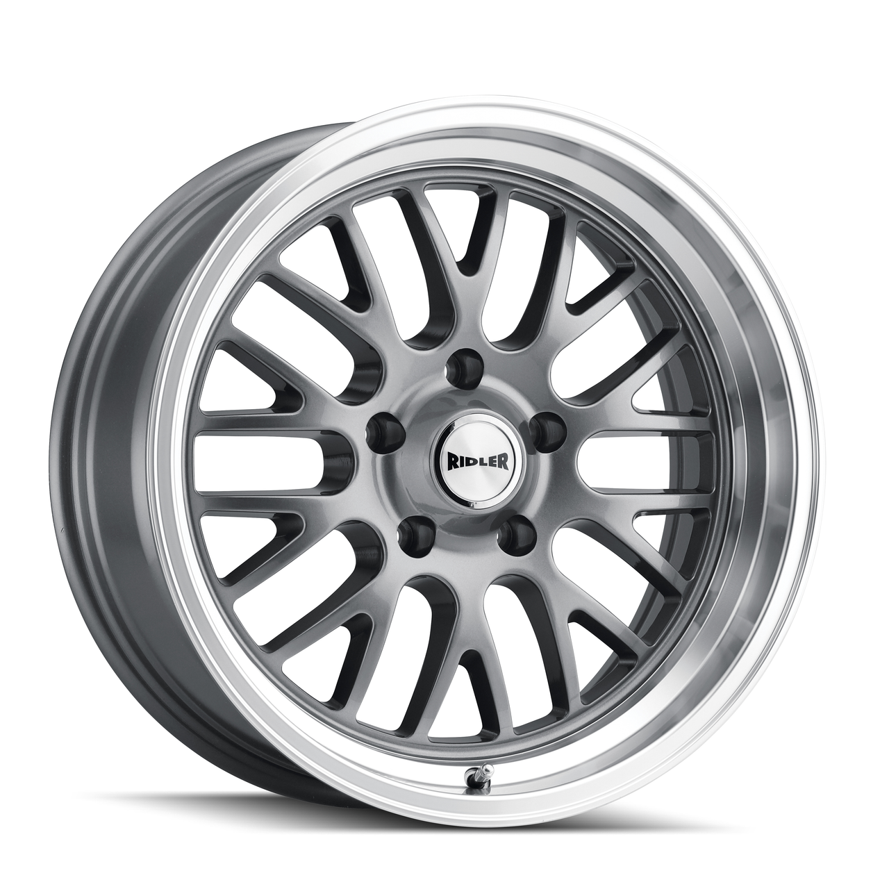 Set 4 20" Ridler 607 20x10 Grey W Machined Lip 5x5 Wheels 0mm For Jeep Chevy GMC