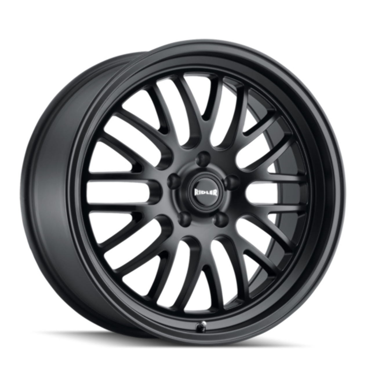 Set 4 22" Ridler 607 22x9 Matte Black 5x115 Wheels 20mm Rims