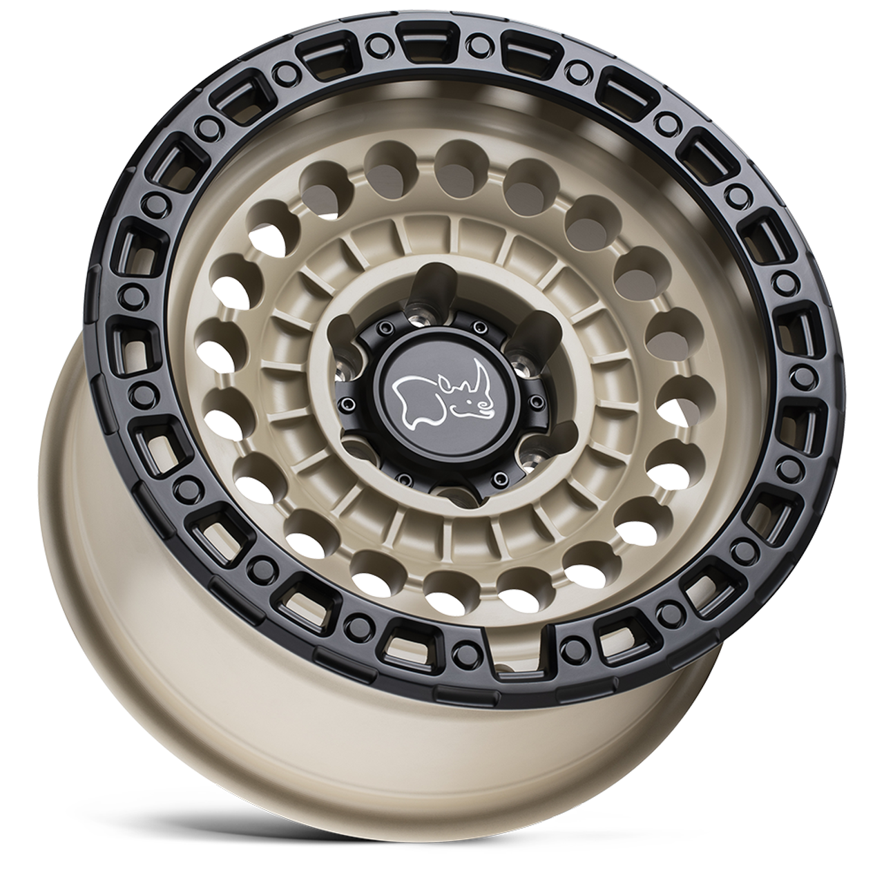 Black Rhino Sentinel 17x8.5 6x5.5 Desert Sand W/ Black Ring Wheel 17" -10mm Rim