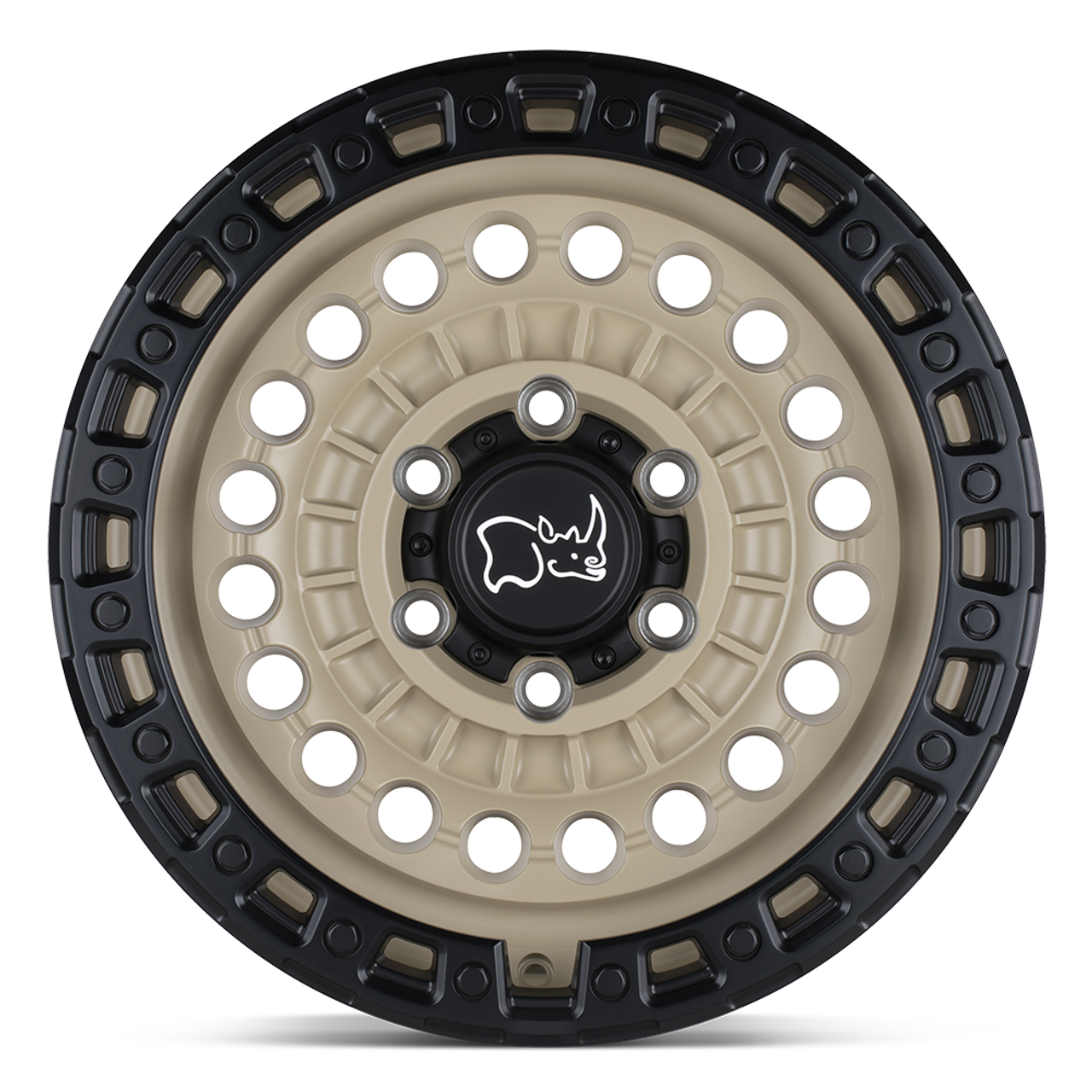 Black Rhino Sentinel 17x8.5 6x5.5 Desert Sand W/ Black Ring Wheel 17" -10mm Rim