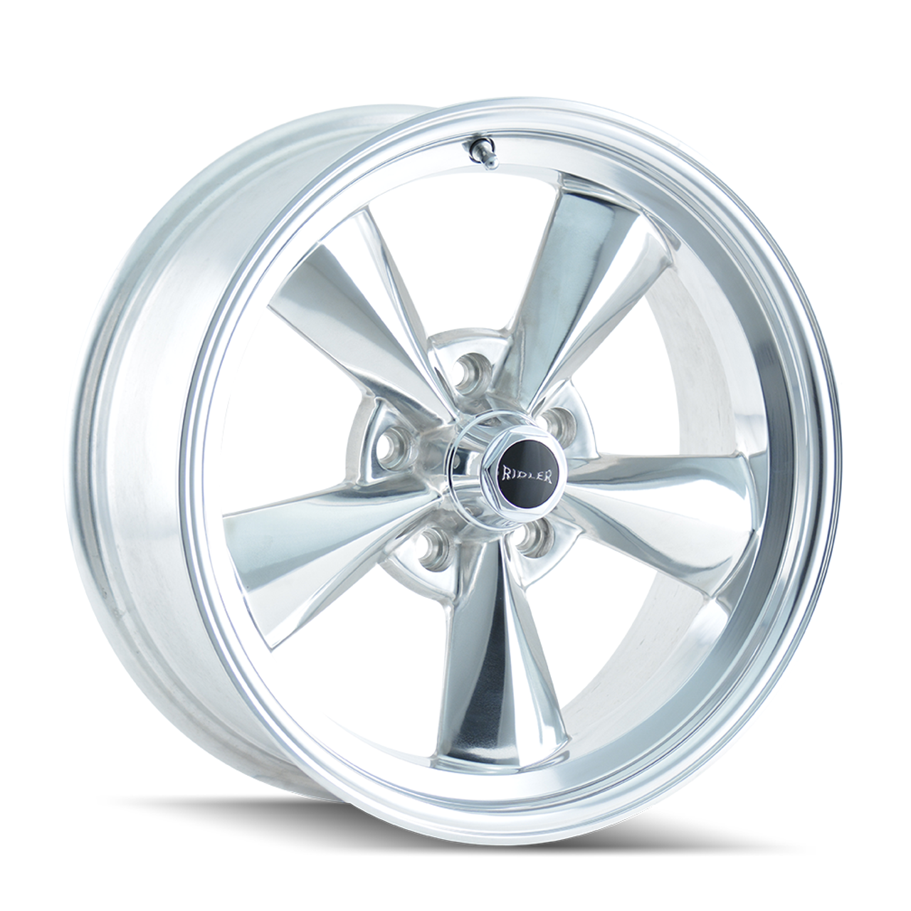 17" Ridler 675 17x7 Polished 5x4.5 Wheel 0mm Rim For Ford Jeep Truck