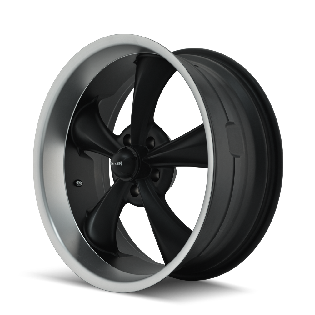 Set 4 20" Ridler 695 20x10 Matte Black Machined Lip 5x4.75 Wheels 0mm Rims