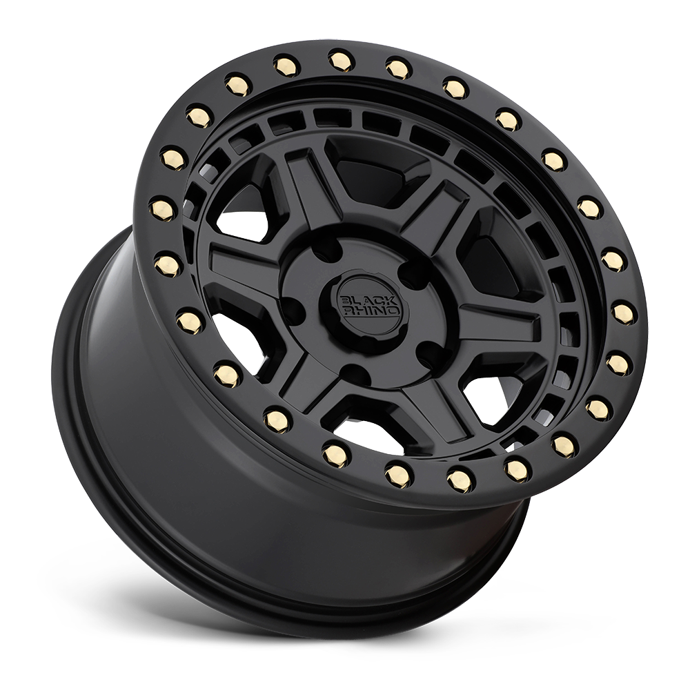 Black Rhino Reno 17x9 5x5.5 Matte Black Brass Bolts Wheel 17" 0mm Rim