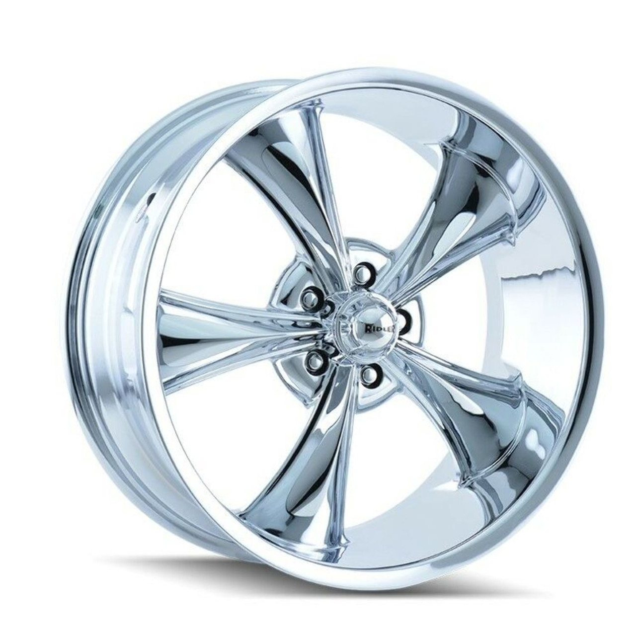 Set 4 17" Ridler 695 17x7 Chrome 5x4.75 Wheels 0mm Rims