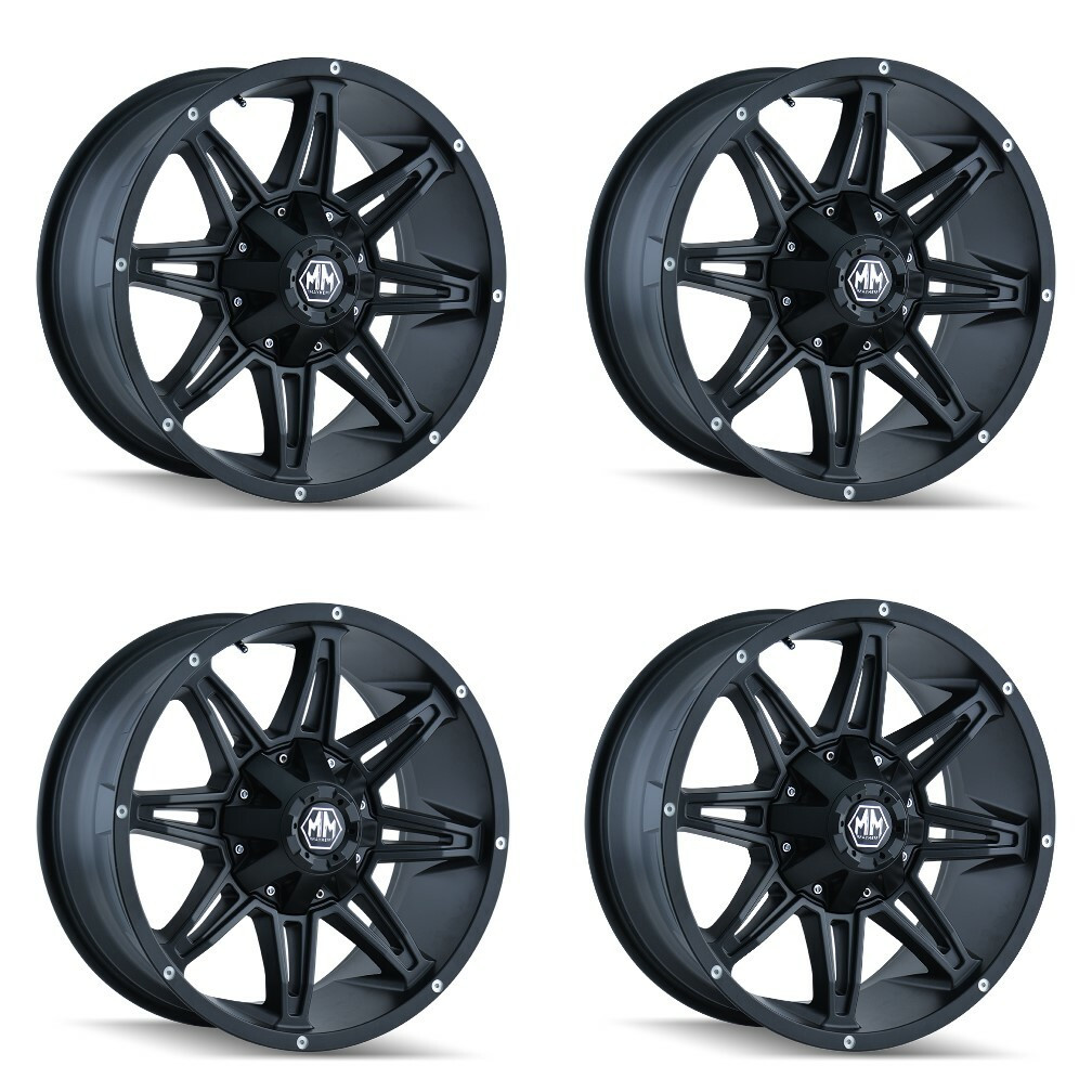 Set 4 20" Mayhem Rampage 20x9 Matte Black 6x135 6x5.5 Wheels 18mm Truck Rims