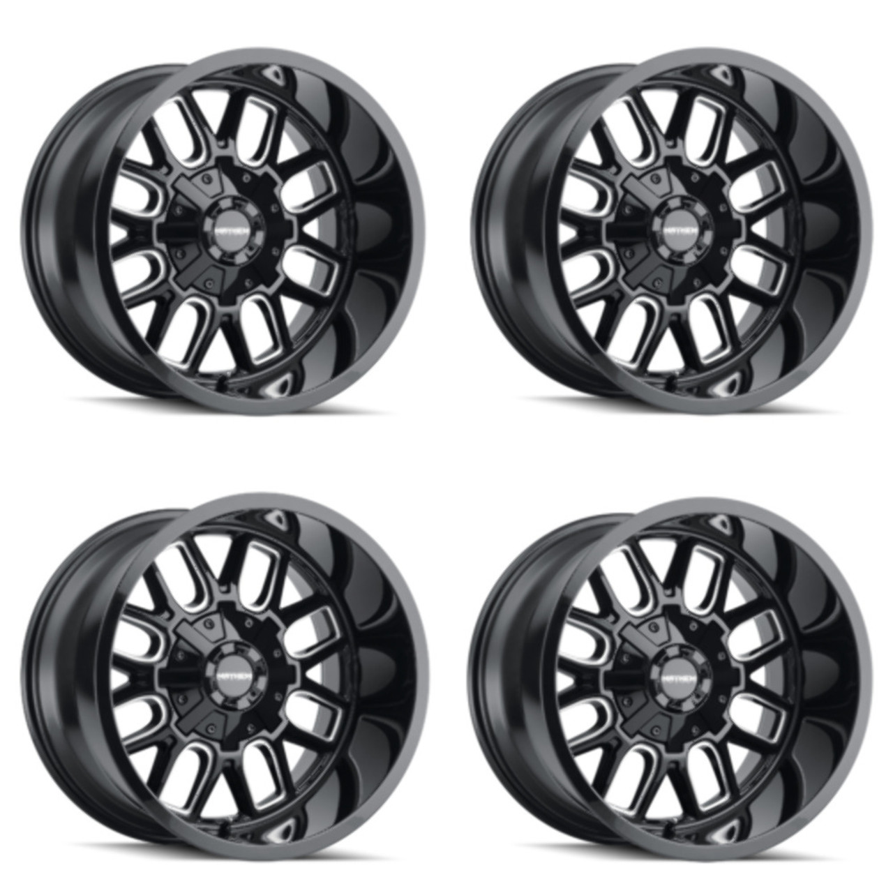 Set 4 20" Mayhem Cogent 20x9 Black Milled 5x5 5x135 Wheels 0mm Rims