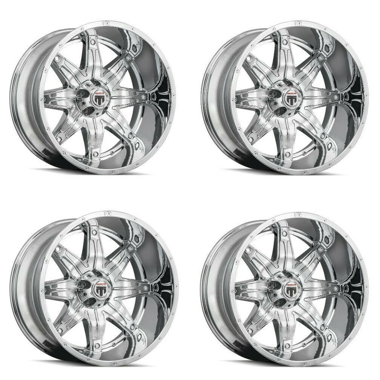 Set 4 22" American Truxx Lonestar 22x12 Chrome 5x5 Wheels -44mm For Jeep Rims