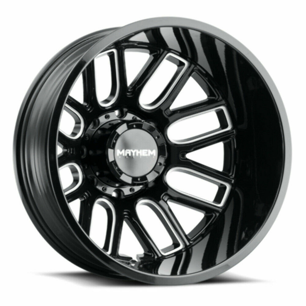 22" Mayhem Cogent Dually 22x8.25 Black Milled 8x200 Wheel -232mm Rear Dually Rim