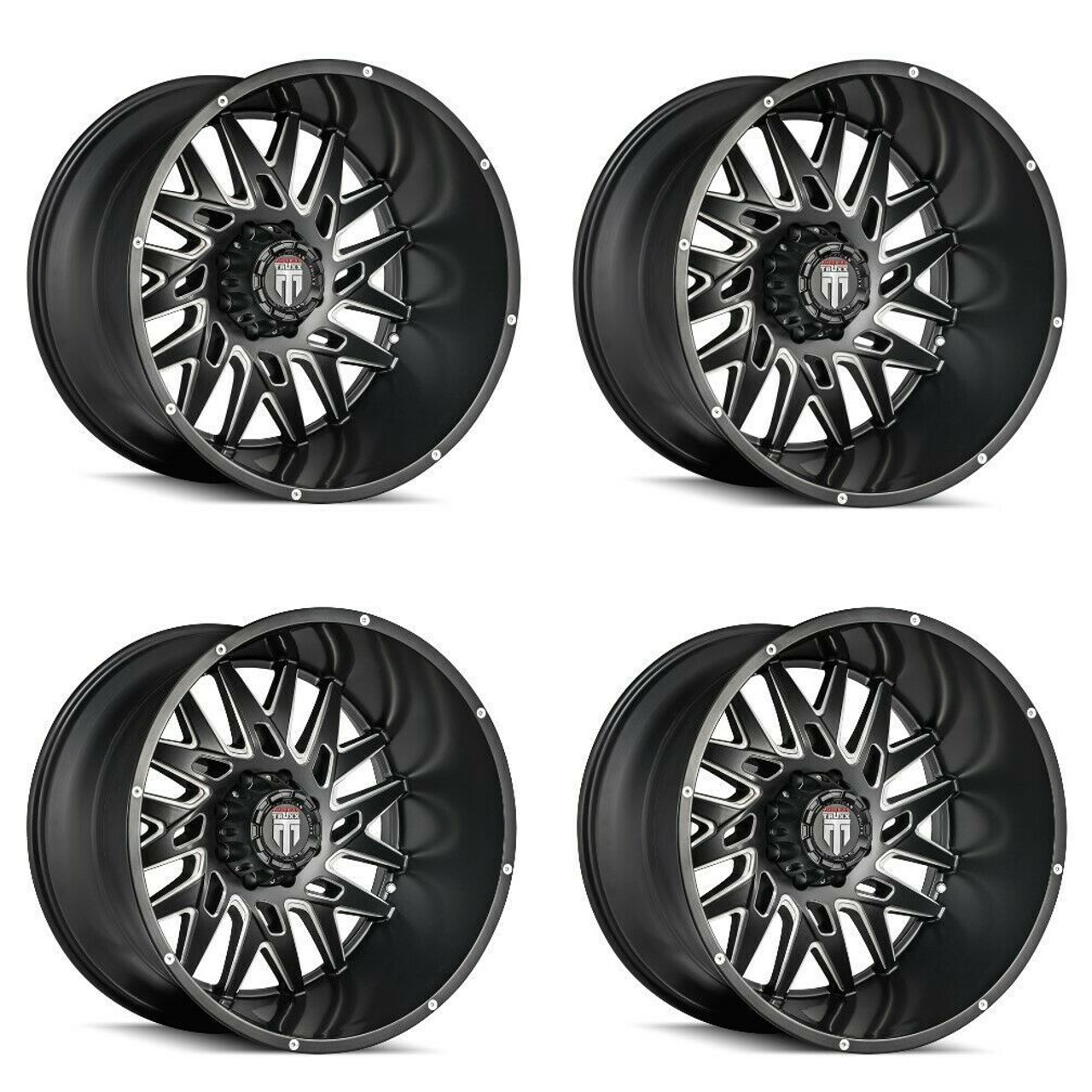 Set 4 26" American Truxx DNA 26x14 Black Milled 6x135 Wheels -76mm Lifted Rims