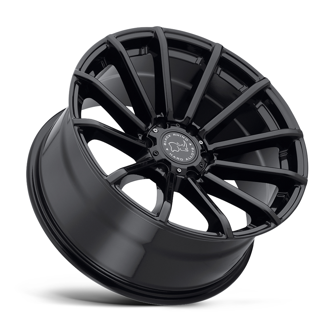 17" Black Rhino Rotorua Gloss Black 17x9.5 6x5.5 Wheel 12mm For Chevy GMC Ram