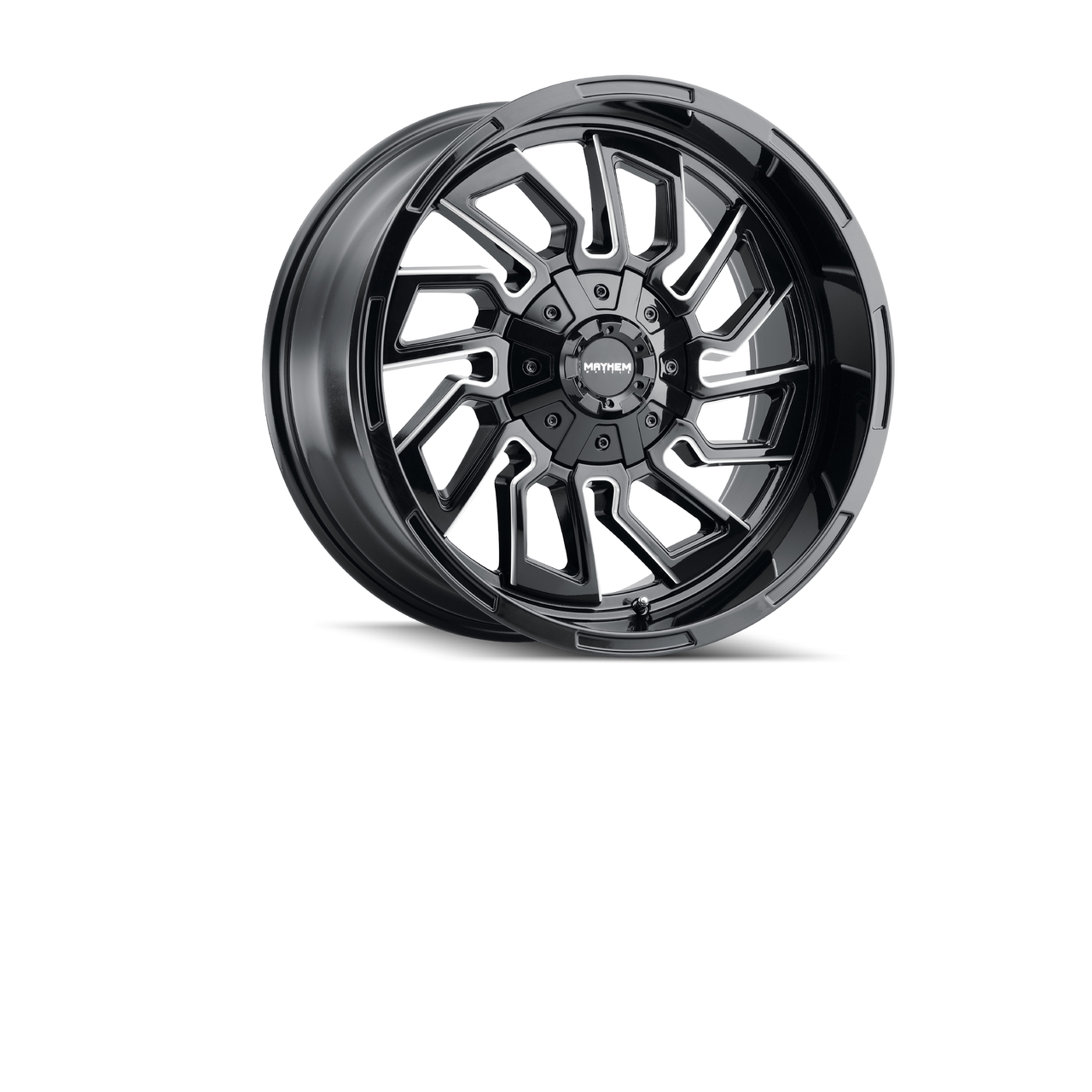 Set 4 20" Mayhem FlyWheel 20x10 Black Milled 8x170 Wheels -19mm Lifted Rims