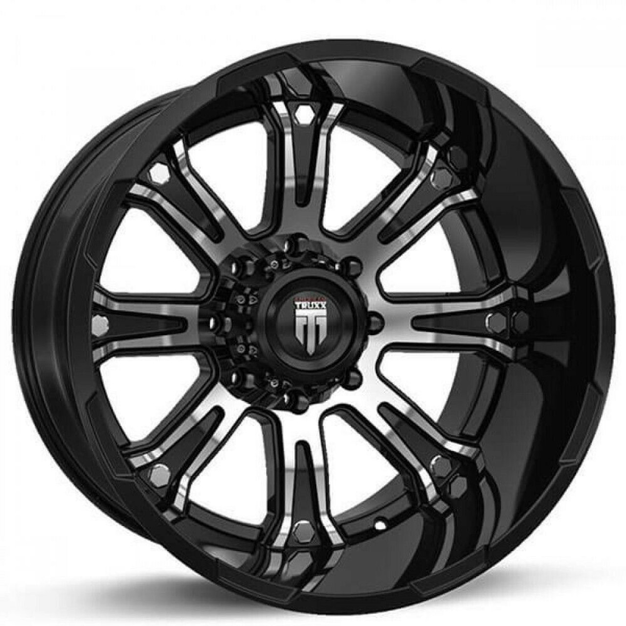 Set 4 22" American Truxx Bomb 22x14 Black Machined 6x135 Wheels -76mm Truck Rims