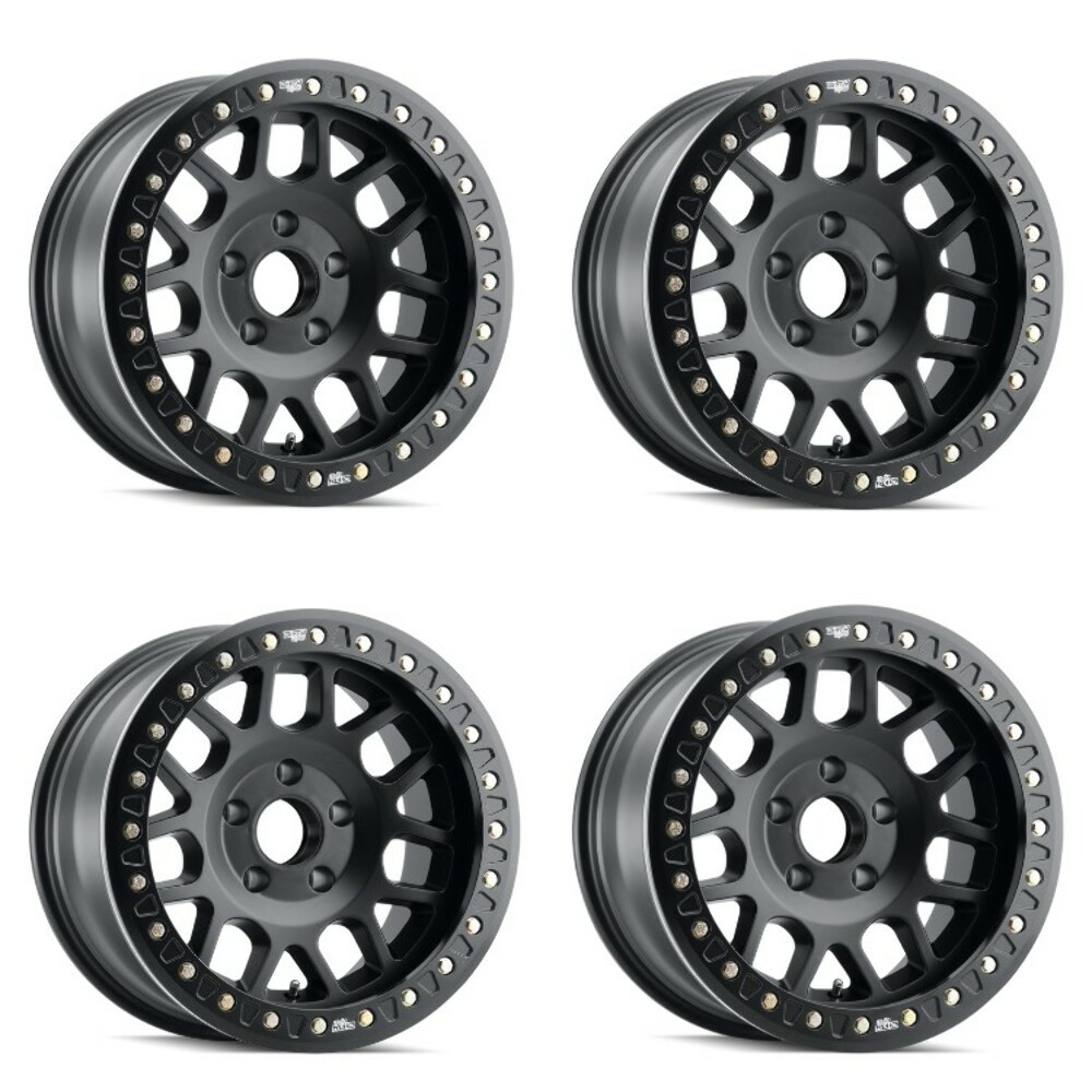 Set 4 17" Dirty Life Mesa Race 17x9 Matte Black 5x5 Wheels -12mm For Jeep Rims