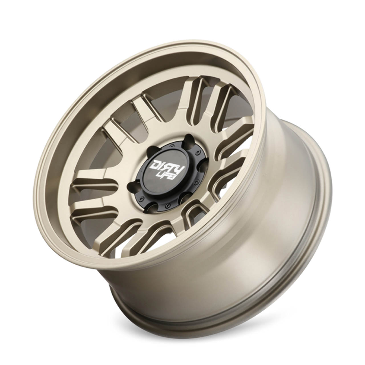 17" Dirty Life Canyon 17x9 Satin Gold 5x5 Wheel -12mm Lifted For Jeep Truck Rim