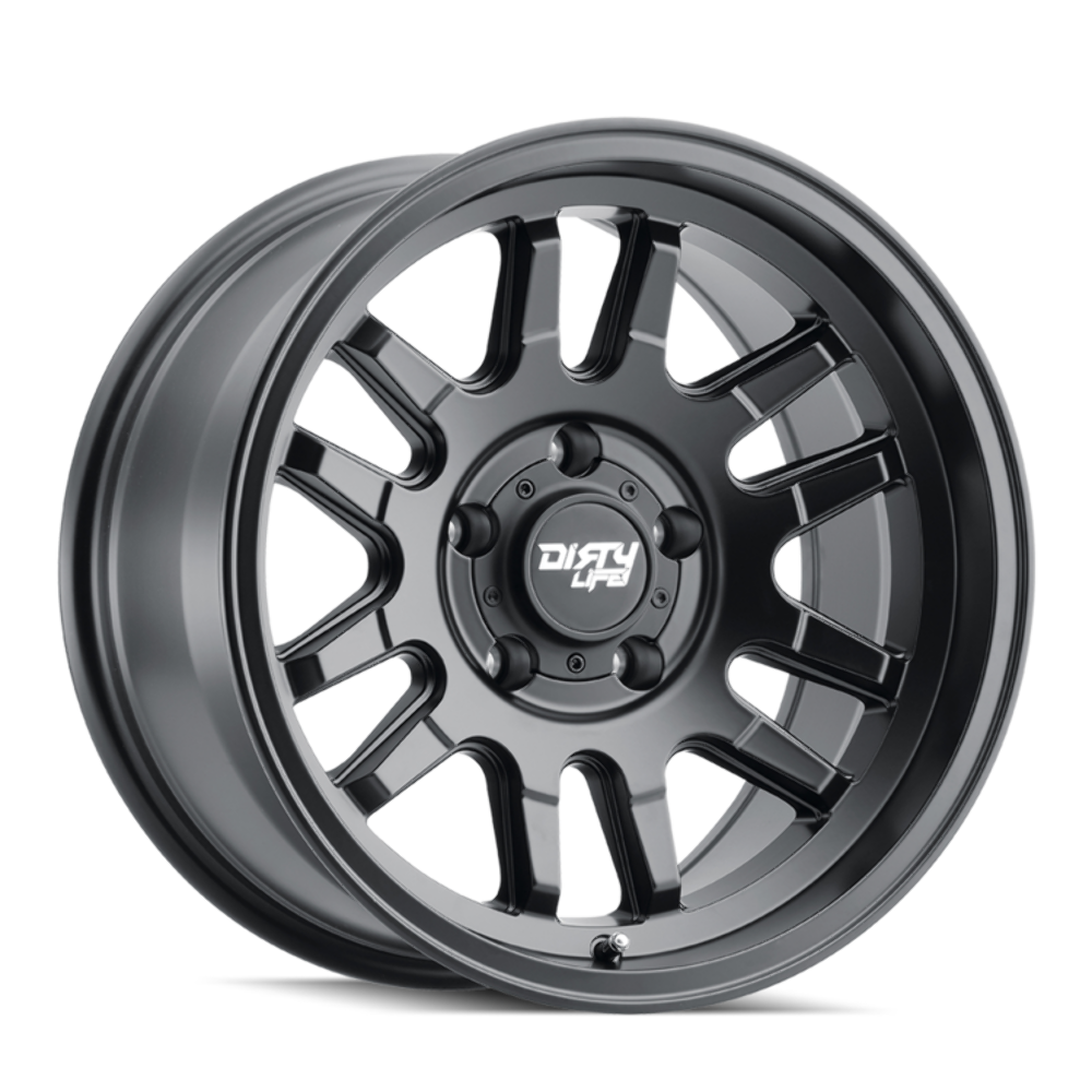 Set 4 17" Dirty Life Canyon 17x9 Matte Black 5x5 Wheels -12mm For Jeep Rims