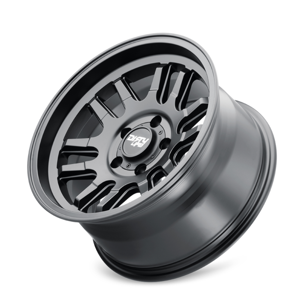 Set 4 17" Dirty Life Canyon 17x9 Matte Black 5x5 Wheels -12mm For Jeep Rims