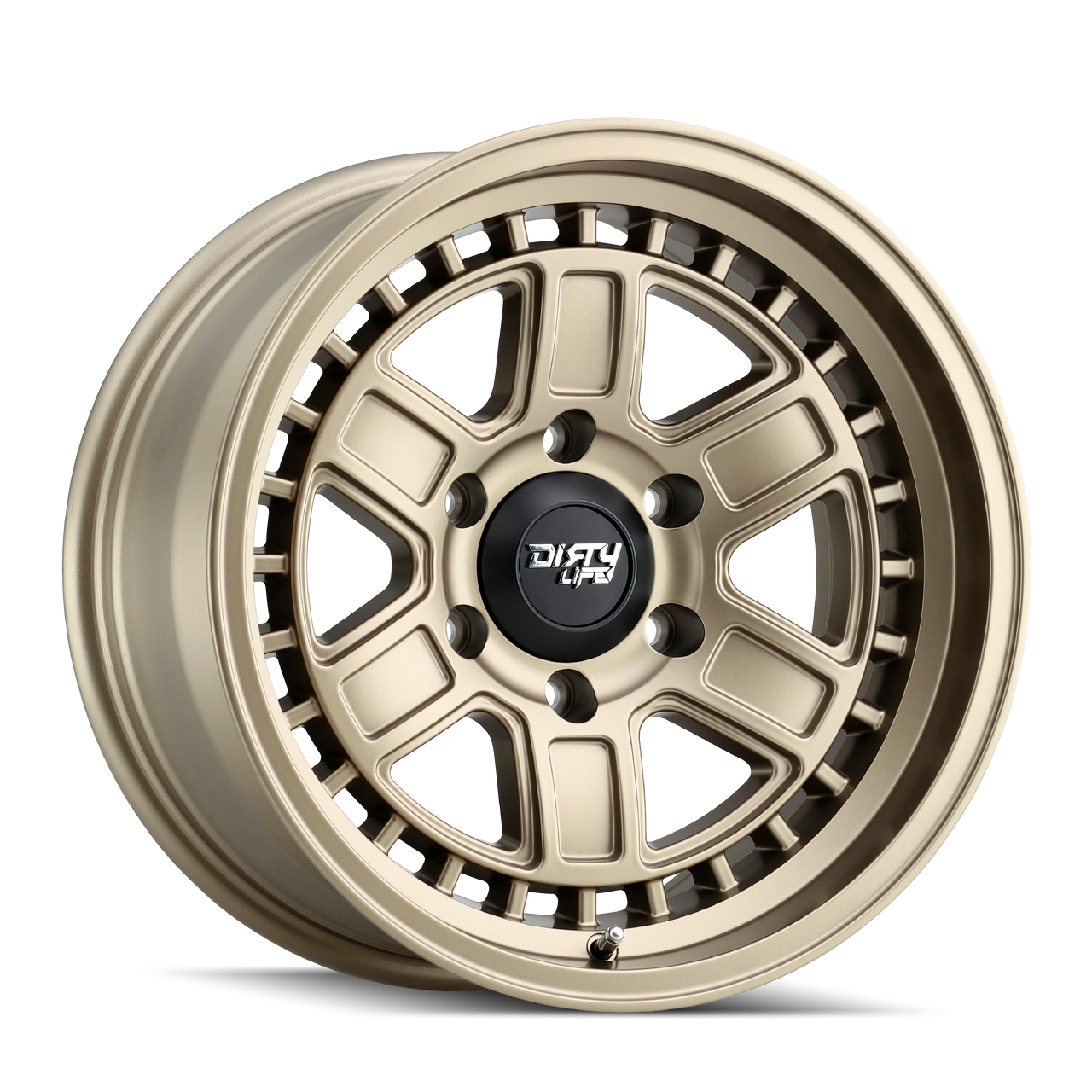 17" Dirty Life Cage 17x8.5 Matte Gold 5x5 Wheel -6mm Lifted For Jeep Wrangler