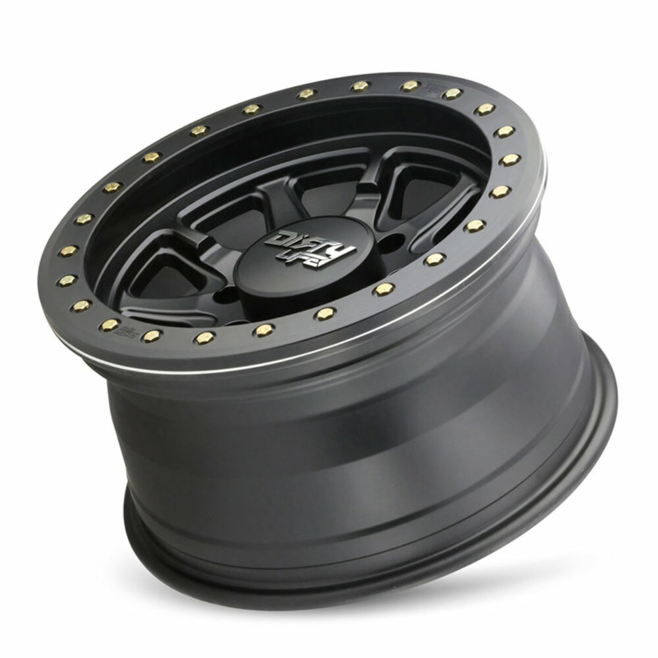 Set 4 20" Dirty Life Dt-2 20x9 Matte Black W Simulated Ring 5x5.5 Wheels 12mm