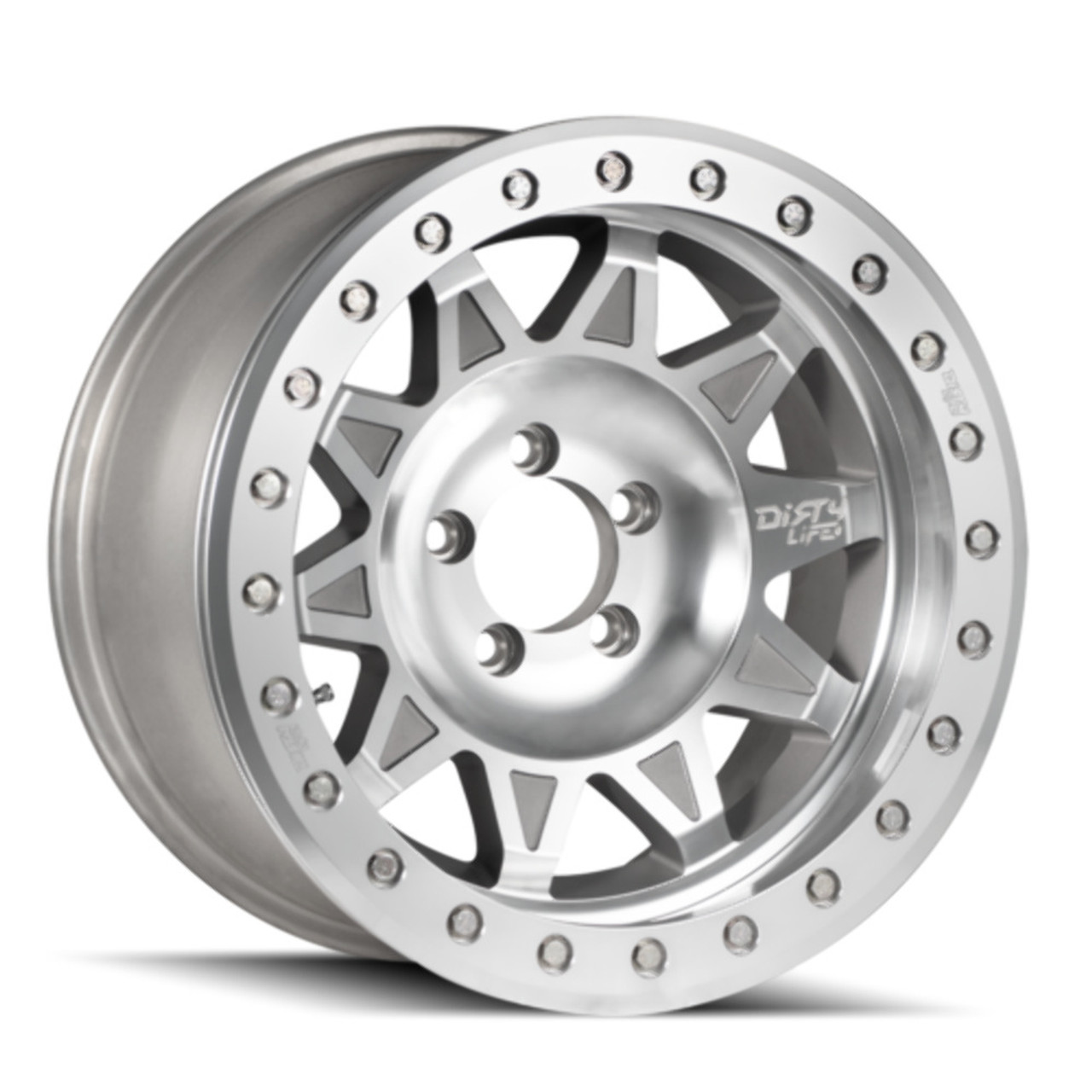 17" Dirty Life Roadkill 17x9 Machined Beadlock 5x4.5 Wheel -14mm For Ford Jeep