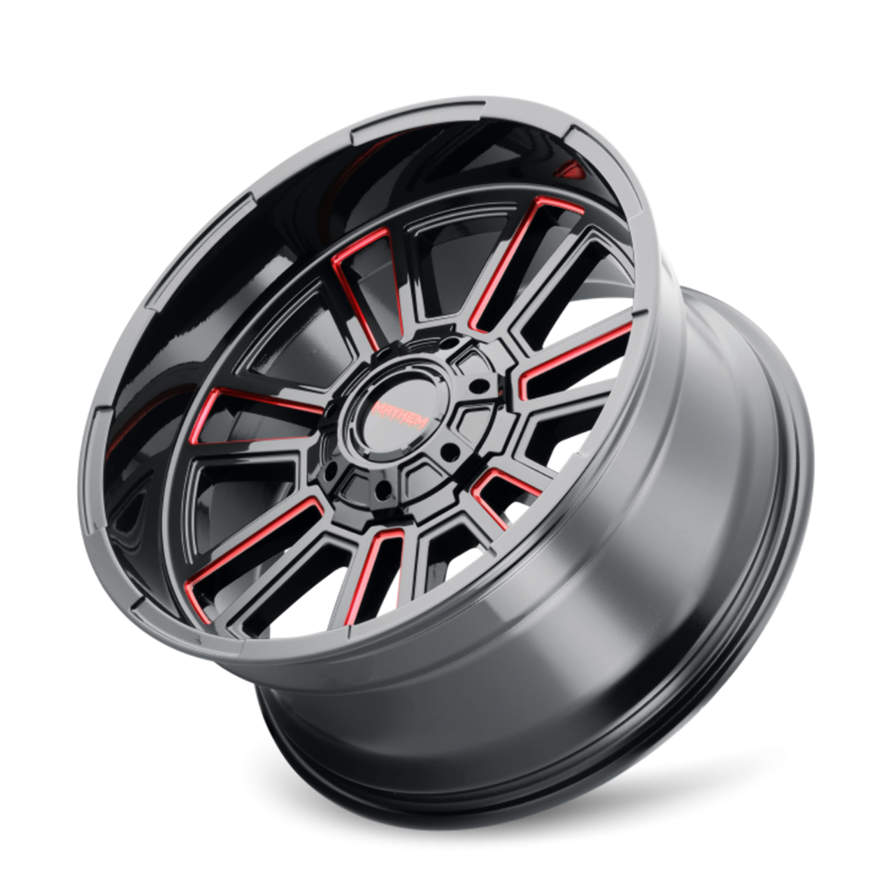 Set 4 20" Mayhem Apollo 20x9 Black W Prism Red 8x170 Wheels 0mm For Ford Rims
