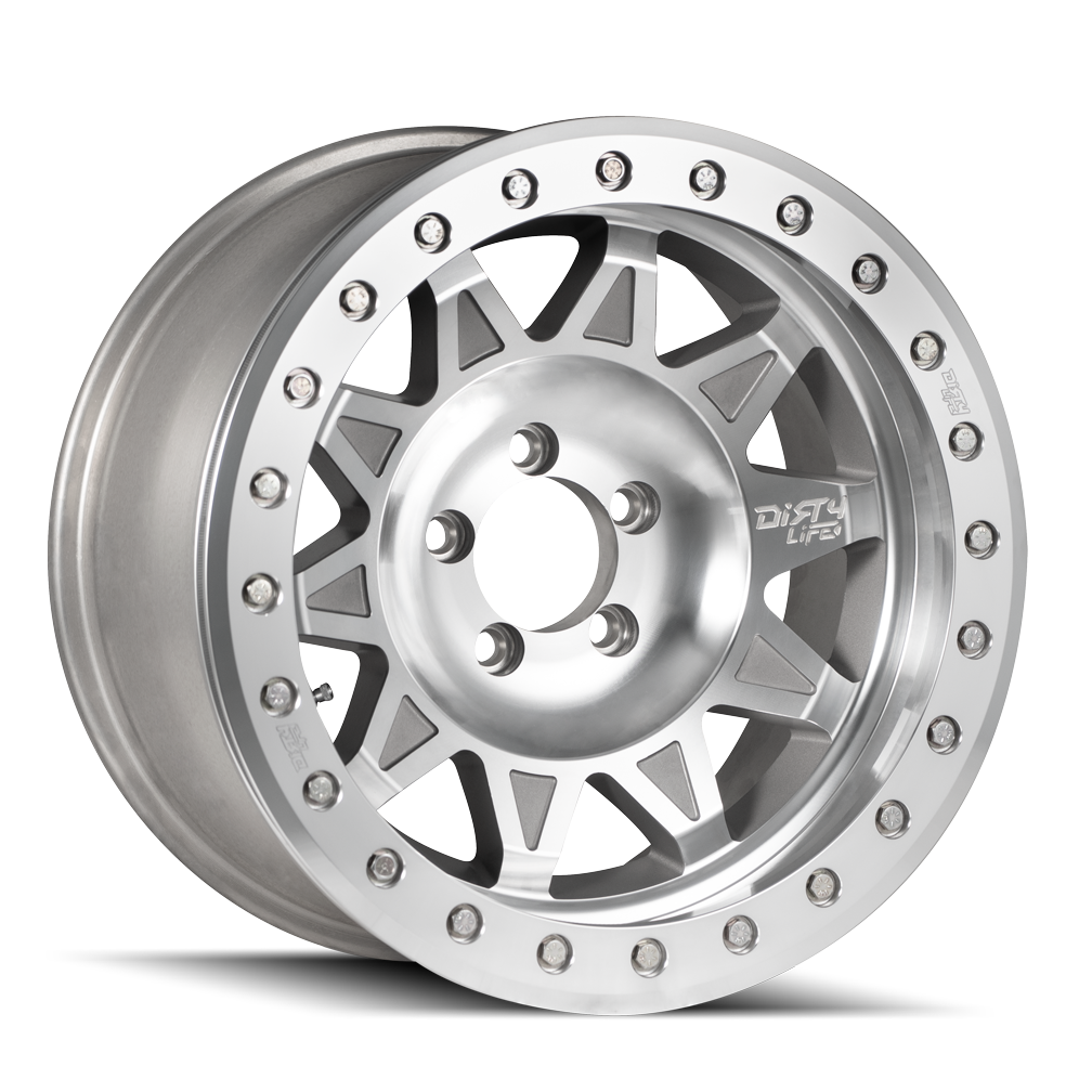 Set 4 17" Dirty Life Roadkill 17x9 Machined Beadlock 5x4.5 Wheels -14mm Rims