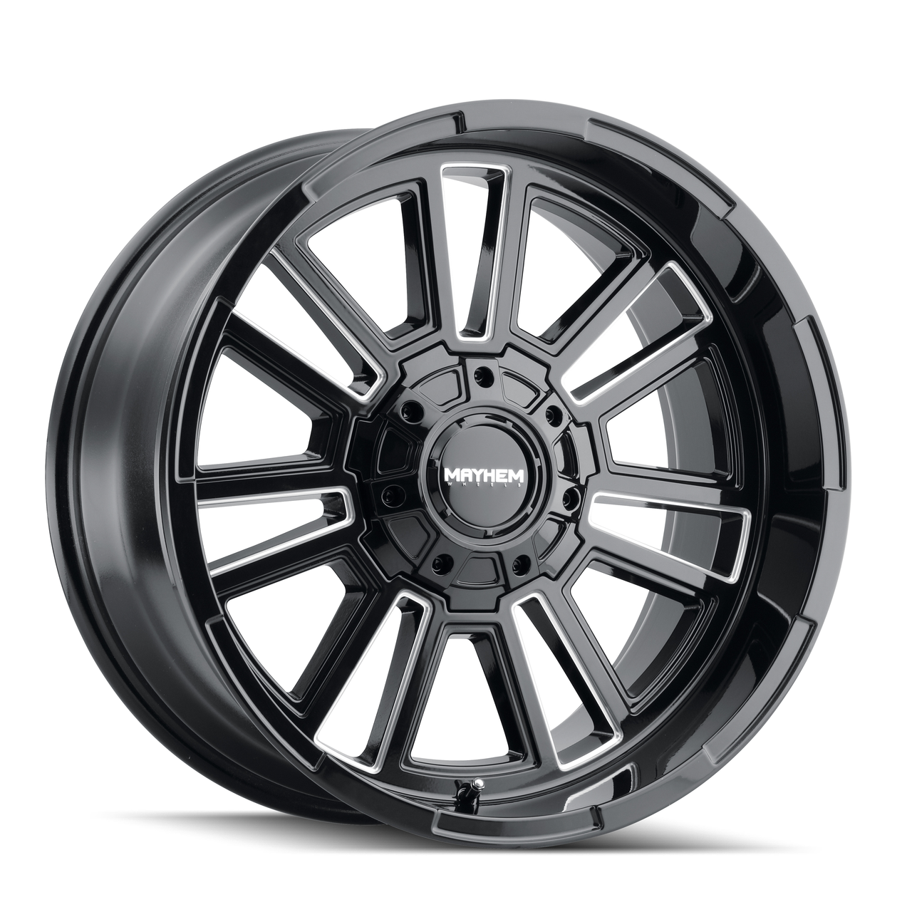 Set 4 20" Mayhem Apollo 20x9 Black Milled 8x6.5 Wheels 18mm For Chevy GMC Rims
