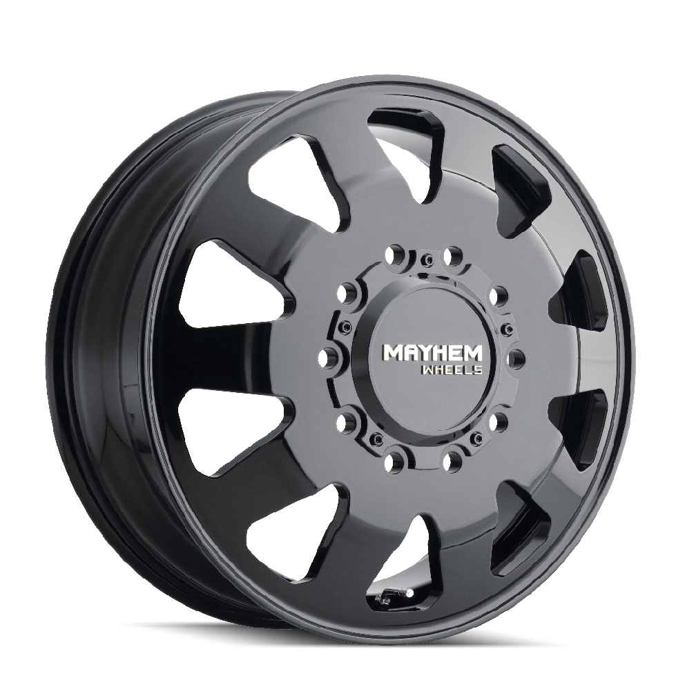 22" Mayhem 8181 22x8.25 Full Black 10x225 Wheel 169mm Front Dually Truck Rim