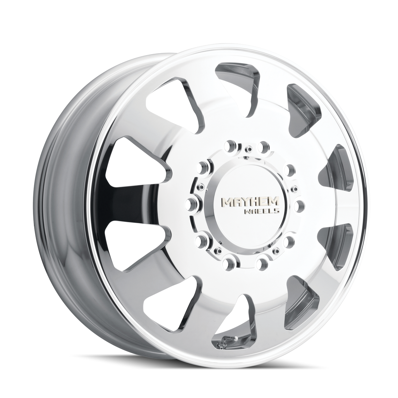 22" Mayhem 8181 22x8.25 Polished 10x225 Wheel 169mm Dually Front Truck Rim