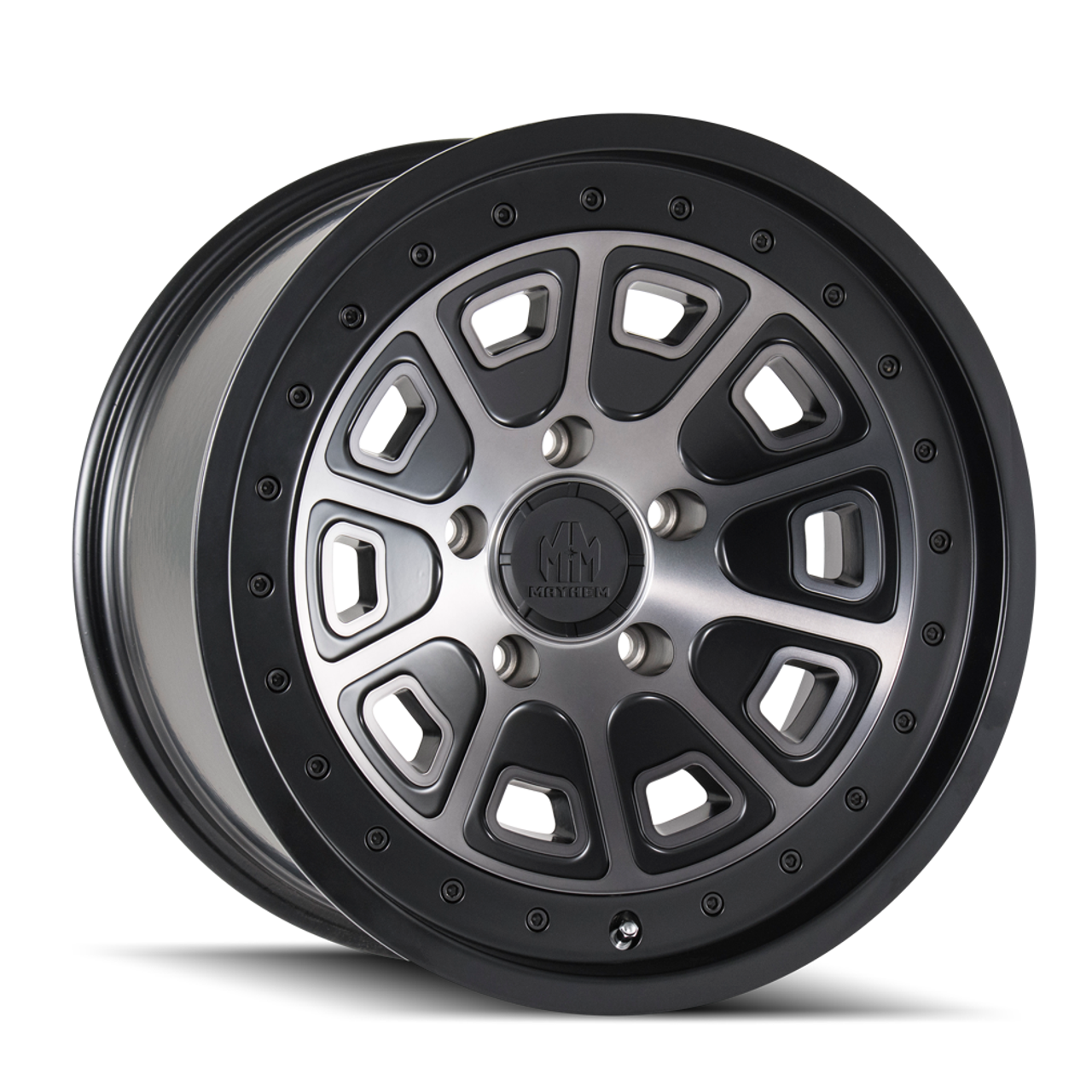20" Mayhem Flat Iron 20x9 Matte Black Dark Tint 6x5.5 Wheel 0mm For Chevy GMC