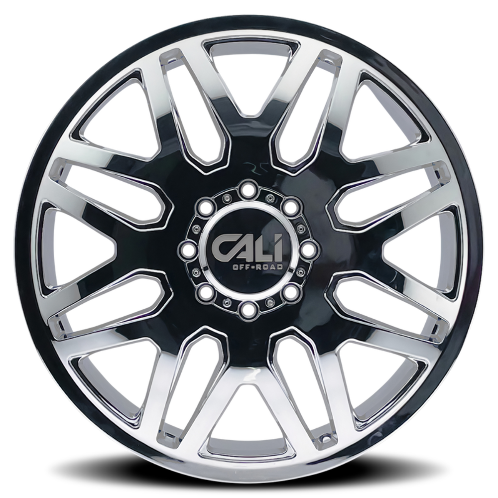 24" Cali Off-Road Invader Front Dually 24x8.25 Chrome 8x6.5 Wheel 115mm Rim