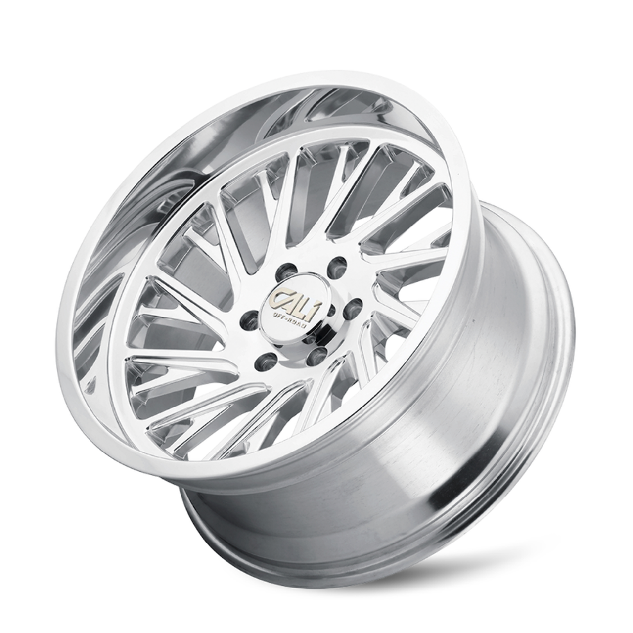 22" Cali Off-Road Purge 22x12 Polished Milled Spokes 6x5.5 Wheel -51mm Truck Rim
