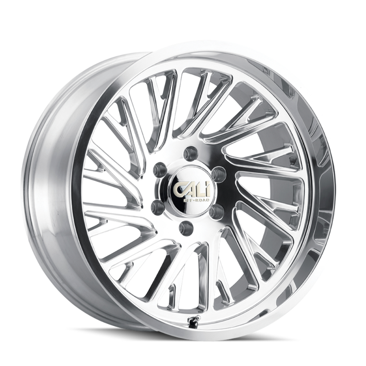 20" Cali Off-Road Purge 20x10 Polished Milled Spokes 8x6.5 Wheel -25mm Truck Rim