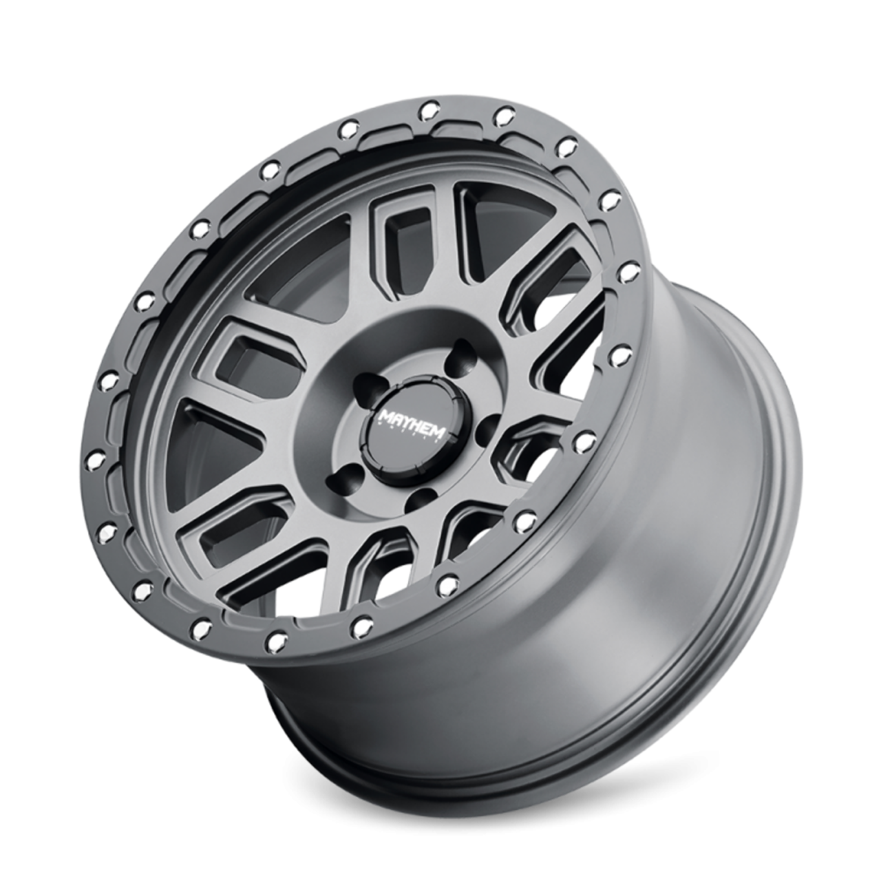 20" Mayhem Delta 20x9 Matte Gunmetal Matte Black Lip 8x170 Wheel -12mm Truck Rim