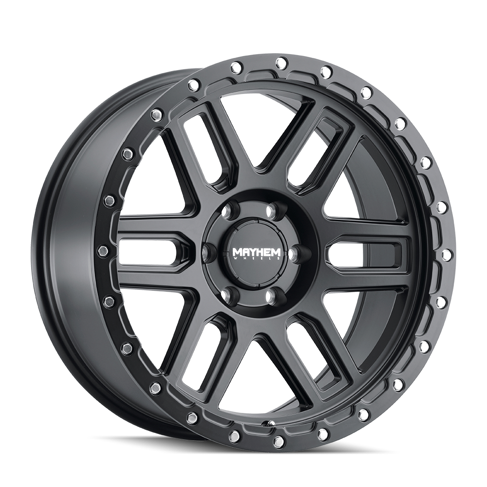 Set 4 20" Mayhem Delta 20x9 Matte Black 5x5 Wheels -12mm For Jeep Truck Rims