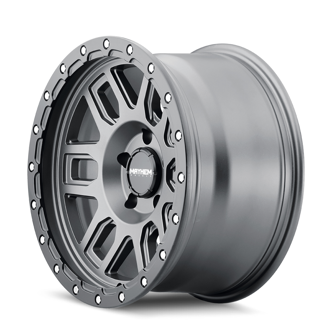 Set 4 20" Mayhem Delta 20x9 Matte Gunmetal W  Matte Black Lip 6x5.5 Wheels 0mm