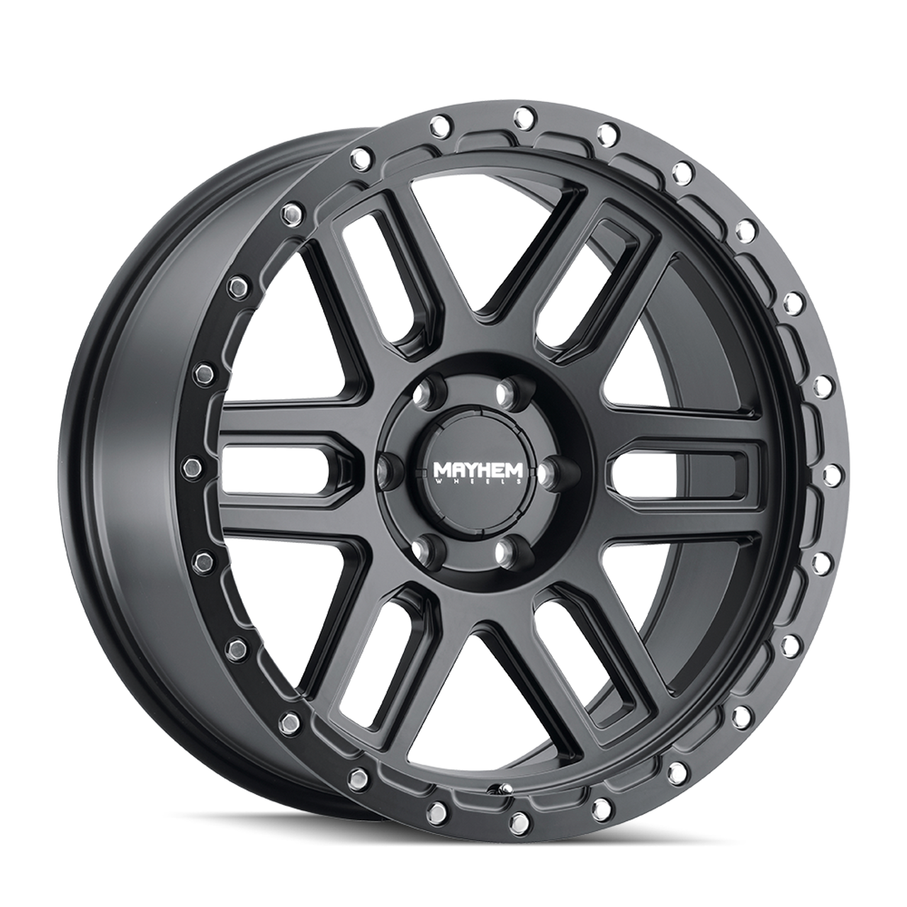 Set 4 17" Mayhem Delta 17x9 Matte Black 6x5.5 Wheels 0mm For Chevy GMC Cadillac