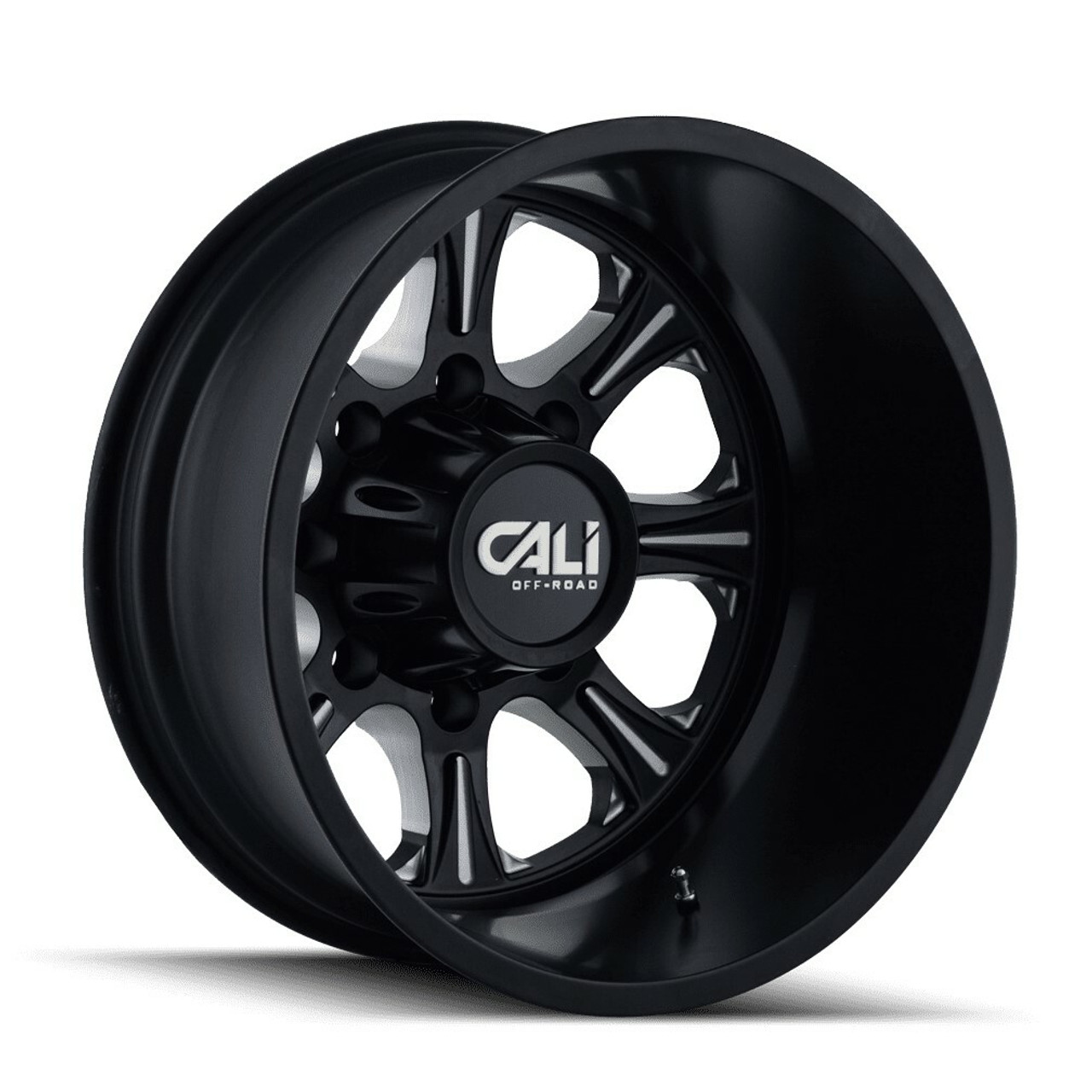 22" Cali Off-Road Brutal 22x8.25 Rear Black Milled Spokes 8x210 Wheel -180mm Rim